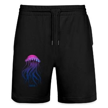 Flottez, méduses avec des tentacules, créatures marines - Short de jogging bio TRAINER Stanley/Stella unisexe - noir - Devant - Nik (191cm) & Marisol (170cm)
