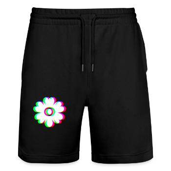 EDM Tricolor - Flowers - Glitch - Rave Style - Stanley/Stella Trainer Unisex Organic Jogging Shorts - black - Front - Nik (191cm) & Marisol (170cm)