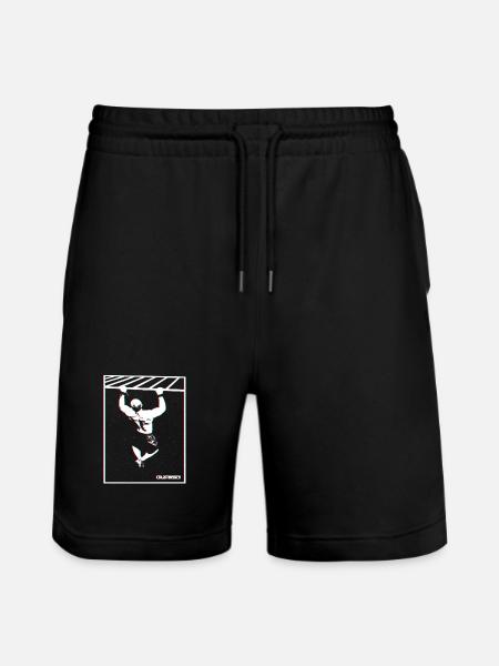 Calisthenics Pull-Up Glitch Design - Stanley/Stella Trainer Unisex Organic Jogging Shorts - black