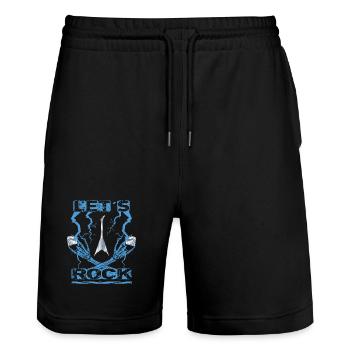 Rock Musicians - Stanley/Stella Trainer Unisex Organic Jogging Shorts - black - Front - Nik (191cm) & Marisol (170cm)