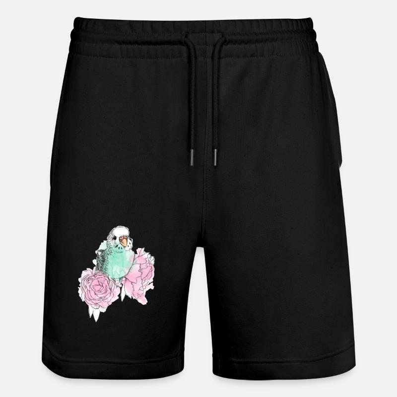 Budgerigars et pivoines - Short de jogging bio TRAINER Stanley/Stella unisexe - noir