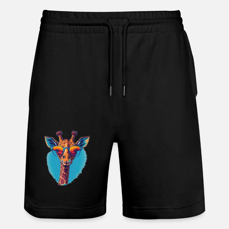 Girafe avec une vue dégagée - Short de jogging bio TRAINER Stanley/Stella unisexe - noir