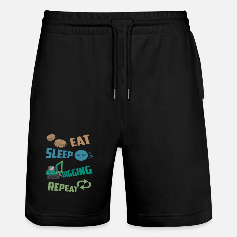 Baggerfahrer - Stanley/Stella Unisex Bio Joggingshorts Trainer  - Schwarz