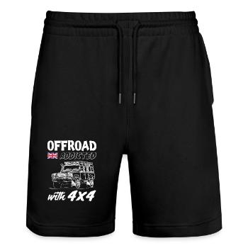 Landy Accro au tout-terrain - Short de jogging bio TRAINER Stanley/Stella unisexe - noir - Devant - Nik (191cm) & Marisol (170cm)