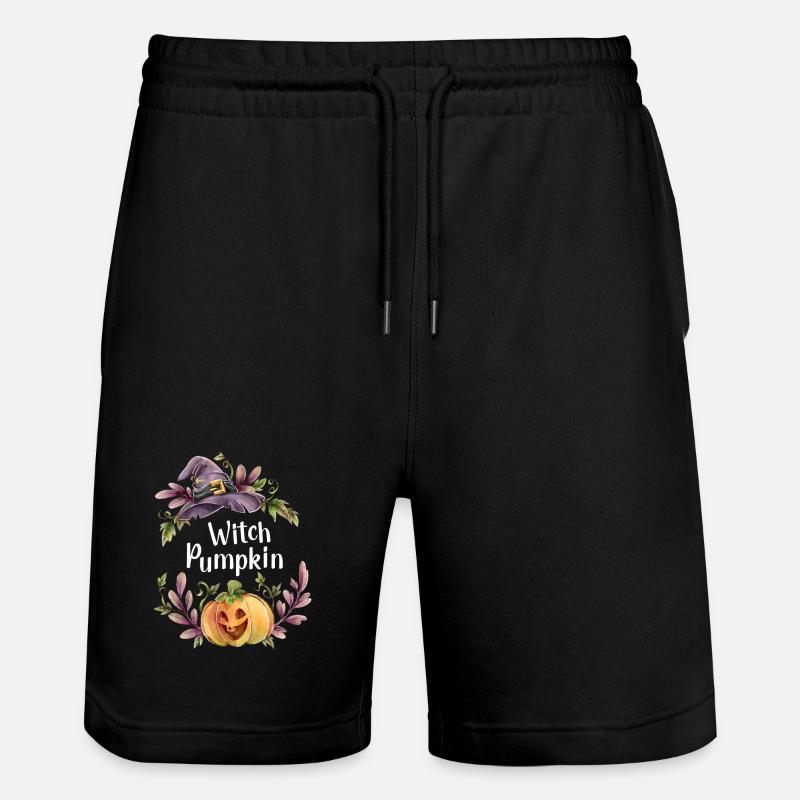 Citrouille Sorcière Florale - Short de jogging bio TRAINER Stanley/Stella unisexe - noir