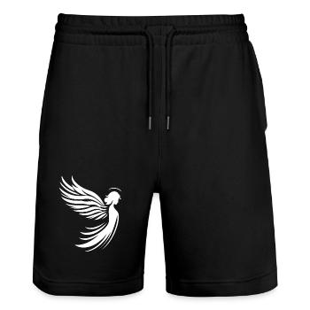 Un ange avec des ailes et une silhouette de halo - Short de jogging bio TRAINER Stanley/Stella unisexe - noir - Devant - Nik (191cm) & Marisol (170cm)