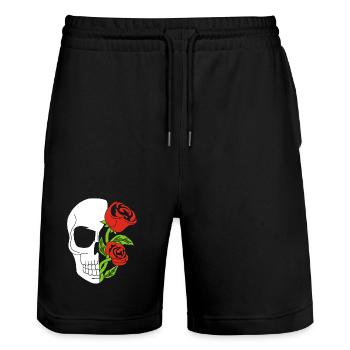 Life After Death - Stanley/Stella Trainer Unisex Organic Jogging Shorts - black - Front - Nik (191cm) & Marisol (170cm)