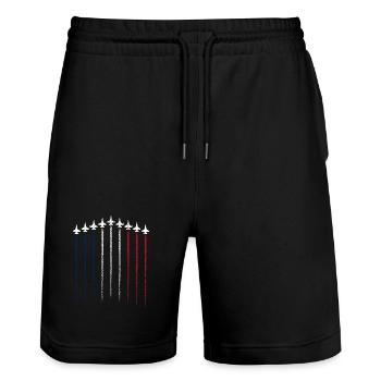 Jet Parade Tricolore - Short de jogging bio TRAINER Stanley/Stella unisexe - noir - Devant - Nik (191cm) & Marisol (170cm)