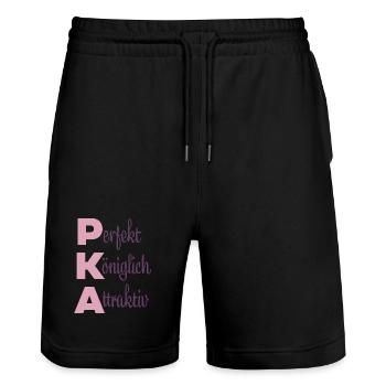 Perfekt Königlich Attraktiv - Stanley/Stella Unisex Bio Joggingshorts Trainer  - Schwarz - Vorne - Nik (191cm) & Marisol (170cm)