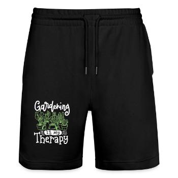Gartenarbeit Gärtner - Stanley/Stella Unisex Bio Joggingshorts Trainer  - Schwarz - Vorne - Nik (191cm) & Marisol (170cm)