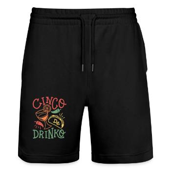 Cinco de Mayo Tequila mexikanische Trinkparty - Stanley/Stella Unisex Bio Joggingshorts Trainer  - Schwarz - Vorne - Nik (191cm) & Marisol (170cm)