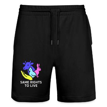 same rights to live - Stanley/Stella Unisex Bio Joggingshorts Trainer  - Schwarz - Vorne - Nik (191cm) & Marisol (170cm)