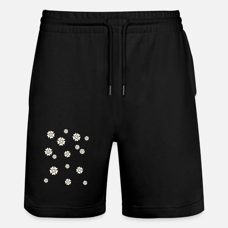 Blumenmuster in schlichtem Stil - Stanley/Stella Unisex Bio Joggingshorts Trainer  - Schwarz