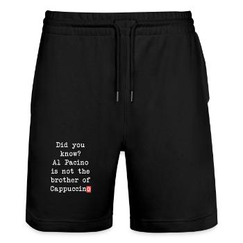 Al Pacino Cappuccino Tasse – lustiges Kaffee-Motiv - Stanley/Stella Unisex Bio Joggingshorts Trainer  - Schwarz - Vorne - Nik (191cm) & Marisol (170cm)