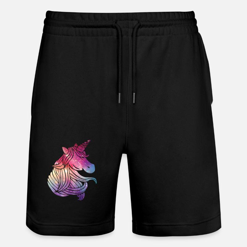 Einhorn Glitzer - Stanley/Stella Unisex Bio Joggingshorts Trainer  - Schwarz