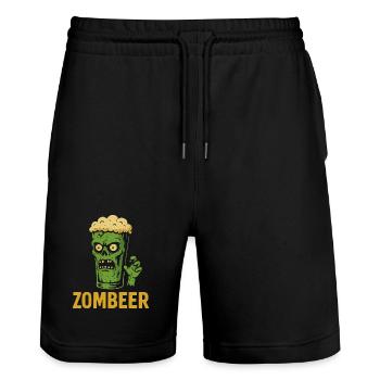 Zombeer lustiger Spruch - Happy Halloween - Stanley/Stella Unisex Bio Joggingshorts Trainer  - Schwarz - Vorne - Nik (191cm) & Marisol (170cm)
