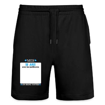 18th Birthday, My 18th Birthday with the Best - Stanley/Stella Trainer Unisex Organic Jogging Shorts - black - Front - Nik (191cm) & Marisol (170cm)