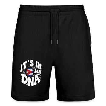 Cuban DNA Cuba Flag Hispanic - Stanley/Stella Trainer Unisex Organic Jogging Shorts - black - Front - Nik (191cm) & Marisol (170cm)
