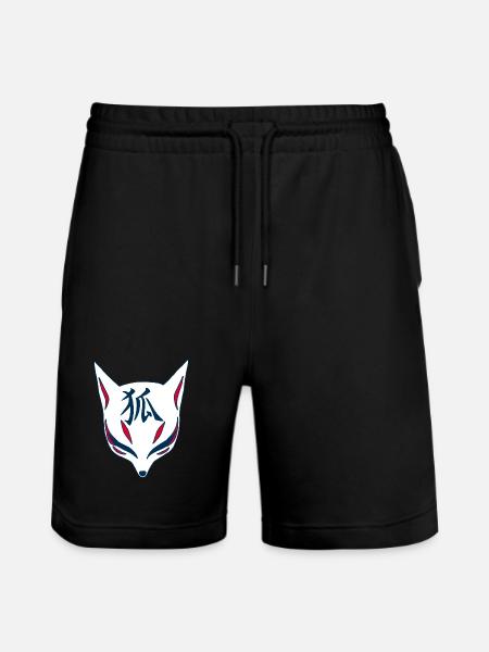 Japanischer Fox-Manga - Stanley/Stella Unisex Bio Joggingshorts Trainer - Schwarz