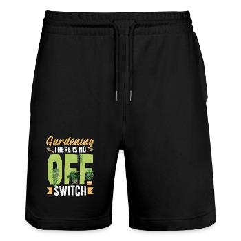 Garden & Plant Lovers Gifts - Stanley/Stella Trainer Unisex Organic Jogging Shorts - black - Front - Nik (191cm) & Marisol (170cm)