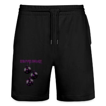 HEAVY X-MAS, PINK - Stanley/Stella Unisex Bio Joggingshorts Trainer  - Schwarz - Vorne - Nik (191cm) & Marisol (170cm)