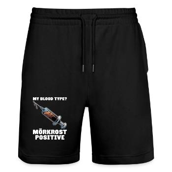 Mörkrost Suède Fika Coffee - Short de jogging bio TRAINER Stanley/Stella unisexe - noir - Devant - Nik (191cm) & Marisol (170cm)