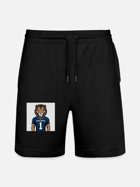 Tiger Mascot Jersey Print - Stanley/Stella Trainer Unisex Organic Jogging Shorts - black