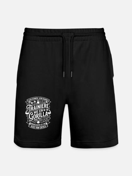 Train like a gorilla - Stanley/Stella Trainer Unisex Organic Jogging Shorts - black