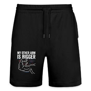 Other Arm Bigger Meme - Stanley/Stella Trainer Unisex Organic Jogging Shorts - black - Front - Nik (191cm) & Marisol (170cm)
