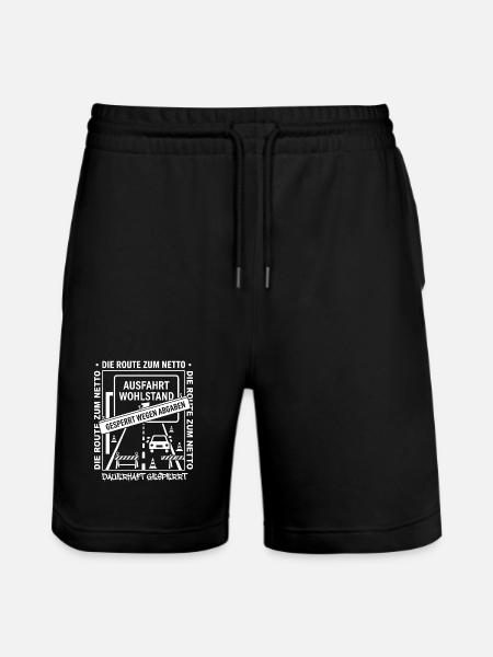 Die Route Zum Netto Dauerhaft Gesperrt - Stanley/Stella Unisex Bio Joggingshorts Trainer  - Schwarz