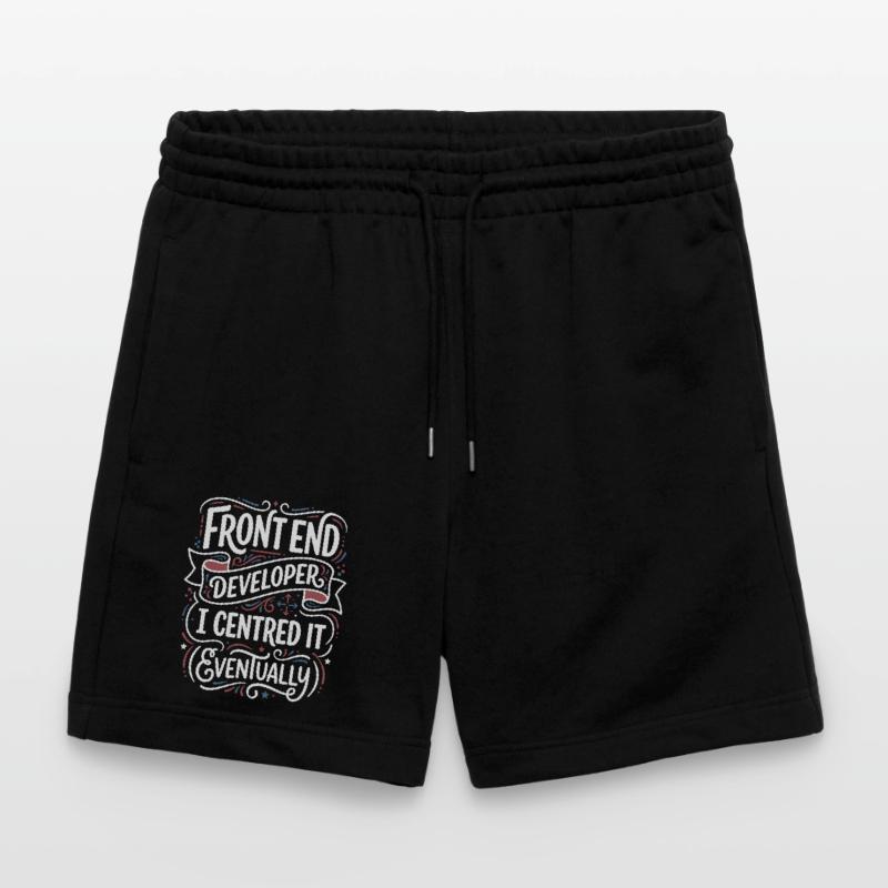 Frontend developer centered Stanley/Stella Trainer Unisex Organic Jogging Shorts