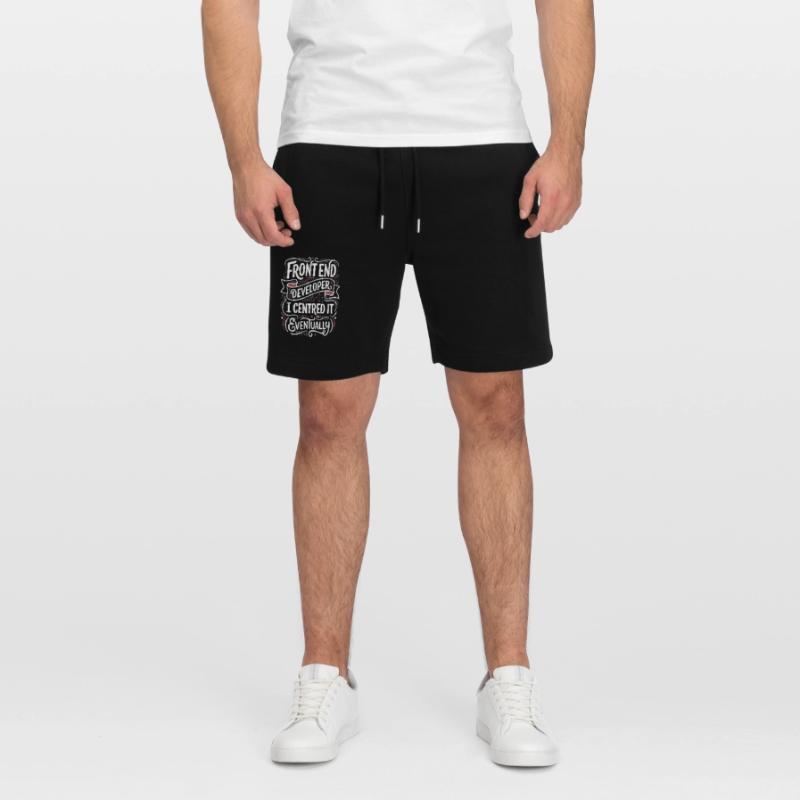 Frontend developer centered Stanley/Stella Trainer Unisex Organic Jogging Shorts