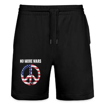 Peace USA Flag Against War - Short de jogging bio TRAINER Stanley/Stella unisexe - noir - Devant - Nik (191cm) & Marisol (170cm)