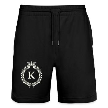 K_wappen- - Stanley/Stella Unisex Bio Joggingshorts Trainer  - Schwarz - Vorne - Nik (191cm) & Marisol (170cm)