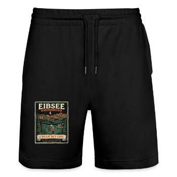 Eibsee Heimat - Stanley/Stella Unisex Bio Joggingshorts Trainer  - Schwarz - Vorne - Nik (191cm) & Marisol (170cm)