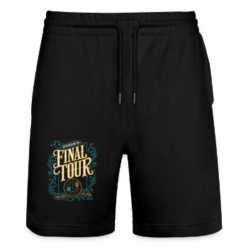 Grooms Final Tour JGA Design - Stanley/Stella Trainer Unisex Organic Jogging Shorts - black - Front - Nik (191cm) & Marisol (170cm)