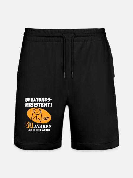 Comic Geburtstag 50 Jahre Happy Birthday - Stanley/Stella Unisex Bio Joggingshorts Trainer  - Schwarz