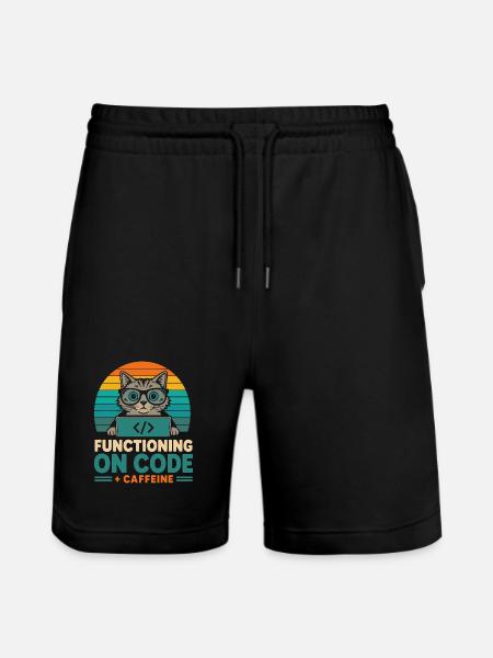 Fonctionner sous Code et Caffeine Cat - Short de jogging bio TRAINER Stanley/Stella unisexe - noir