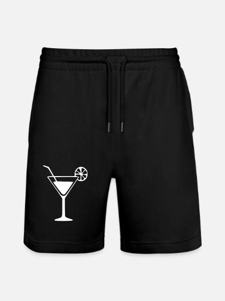 Cocktail Cocktailglas Geschenk Barkeeper - Stanley/Stella Unisex Bio Joggingshorts Trainer  - Schwarz