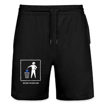 No Love For Fake Love - Stanley/Stella Unisex Bio Joggingshorts Trainer  - Schwarz - Vorne - Nik (191cm) & Marisol (170cm)