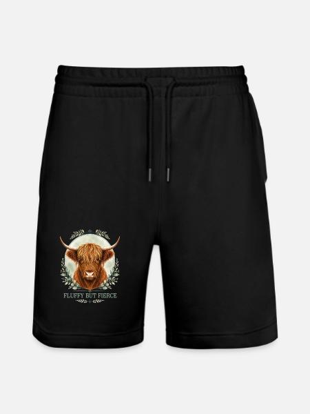 Fluffy but Fierce Highlander Collection - Stanley/Stella Trainer Unisex Organic Jogging Shorts - black