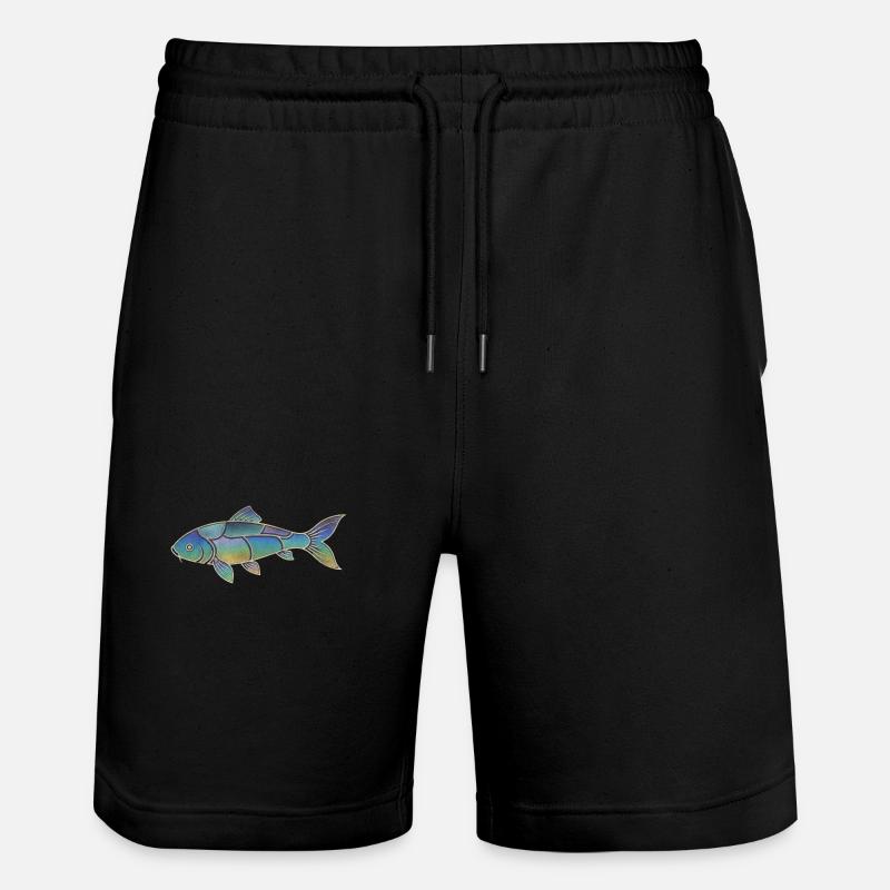 Gradient Pattern Iridescent Koi Fish - Stanley/Stella Trainer Unisex Organic Jogging Shorts - black