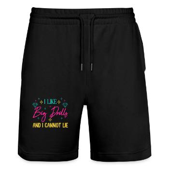 Diamond Painting Artist I Like Big Drills Diamond - Stanley/Stella Unisex Bio Joggingshorts Trainer  - Schwarz - Vorne - Nik (191cm) & Marisol (170cm)