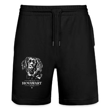 Hovawart Mom Hunde Hund Wilsigns - Stanley/Stella Unisex Bio Joggingshorts Trainer  - Schwarz - Vorne - Nik (191cm) & Marisol (170cm)
