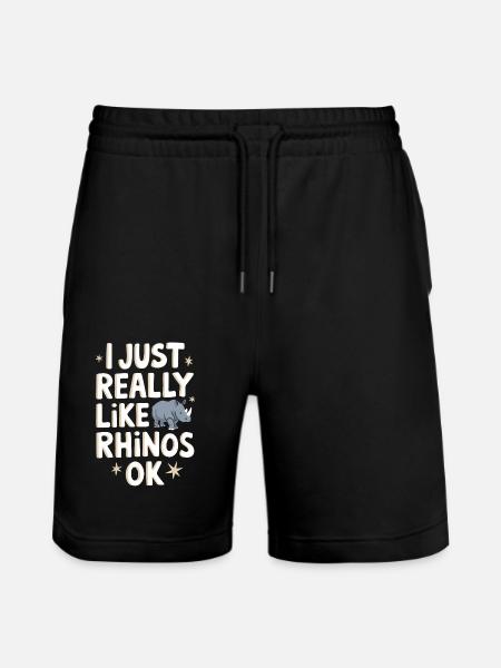 Nashorn Rhinozeros - Stanley/Stella Unisex Bio Joggingshorts Trainer - Schwarz