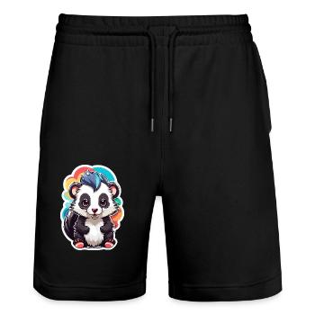 Skunk Cute Kid Farbe - Stanley/Stella Unisex Bio Joggingshorts Trainer  - Schwarz - Vorne - Nik (191cm) & Marisol (170cm)