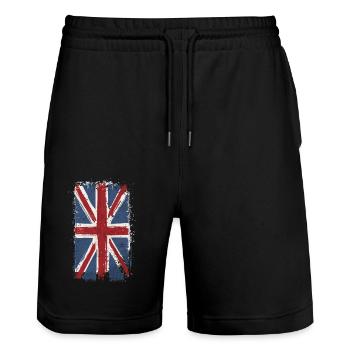 Britishe Flagge Vintage usedlook - Short de jogging bio TRAINER Stanley/Stella unisexe - noir - Devant - Nik (191cm) & Marisol (170cm)