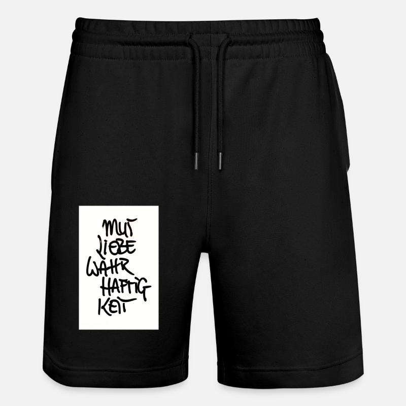 COURAGE, LOVE, TRUTHFULNESS - Stanley/Stella Trainer Unisex Organic Jogging Shorts - black