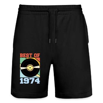 Le meilleur de 1974 - Short de jogging bio TRAINER Stanley/Stella unisexe - noir - Devant - Nik (191cm) & Marisol (170cm)