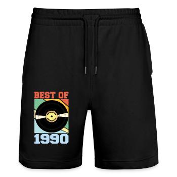Best of 1990 - Stanley/Stella Unisex Bio Joggingshorts Trainer  - Schwarz - Vorne - Nik (191cm) & Marisol (170cm)